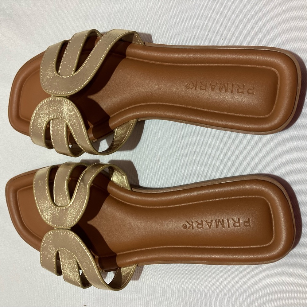 Primark Metallic Gold Slide Sandals
